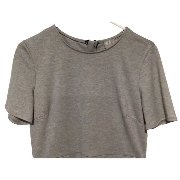 ASOS Women's Gray V-Neck Zip Maxi Knit Dress Short Sleeve Size 10 US 14 UK - Picture 3 of 6